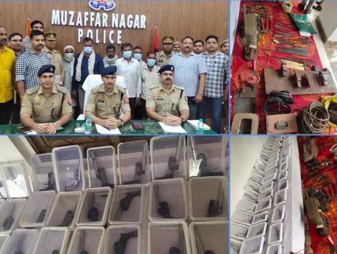 मुजफ्फरनगर में अवैध हथियार की फैक्ट्री पकड़ी, छह गिरफ्तार, भारी संख्या में हथियार बरामद