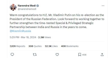 व्लादिमीर पुतिन ने राष्ट्रपति चुनाव में हासिल की रिकॉर्ड जीत, पीएम मोदी ने दी बधाई