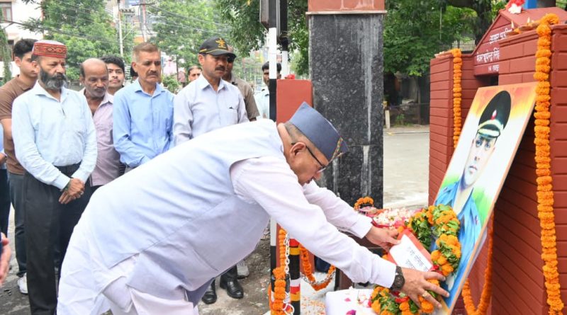 सैनिक कल्याण मंत्री गणेश जोशी ने अमर शहीद मेजर भूपेन्द्र कण्डारी की 23वीं पुण्यतिथि पर दी श्रद्धांजलि