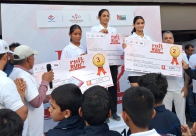 खेल प्रतिभागियों ने दौड़ के माध्यम से एचआईवी/एड्स नियंत्रण एवं जागरूकता का दिया संदेश